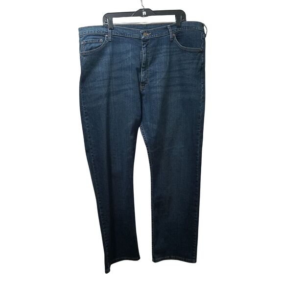 Wrangler Men’s Relaxed Fit Straight Leg Blue Denim Jeans Size 42x29 - Picture 1 of 4